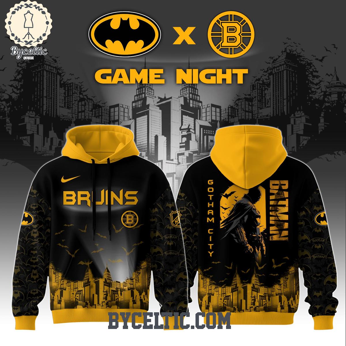 Boston Bruins DC Batman Game Night Hoodie T Shirt Boston Bruins DC Batman Game Night Hoodie T Shirt