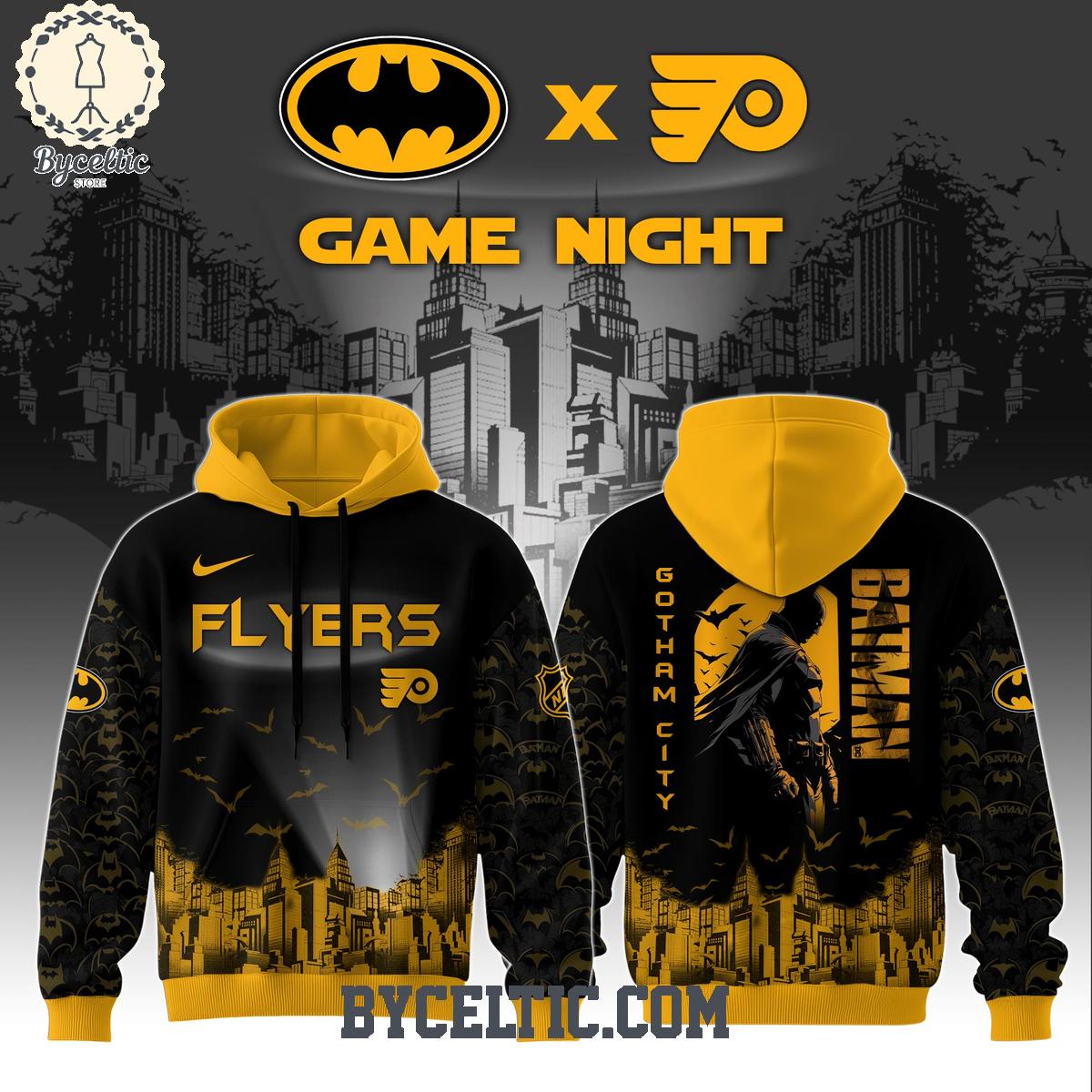 Philadelphia Flyers DC Batman Game Night Hoodie T Shirt Philadelphia Flyers DC Batman Game Night Hoodie T Shirt