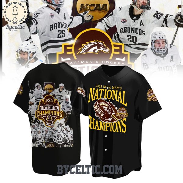 Western Michigan Broncos 2025 NCAA Men’s National Champions Black Baseball Jersey