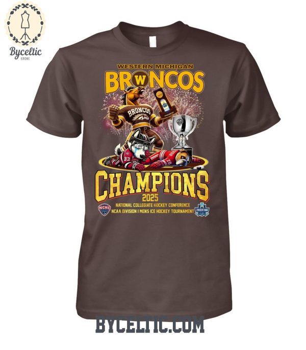 Western Michigan Broncos Champions Ice Hockey T Shirt