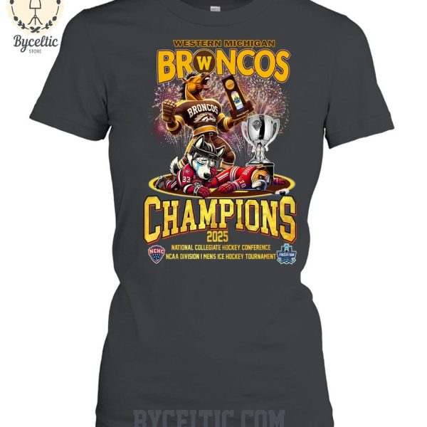 Western Michigan Broncos Champions Ice Hockey T Shirt
