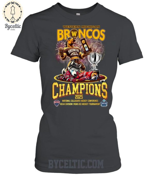 Western Michigan Broncos Champions Ice Hockey T Shirt