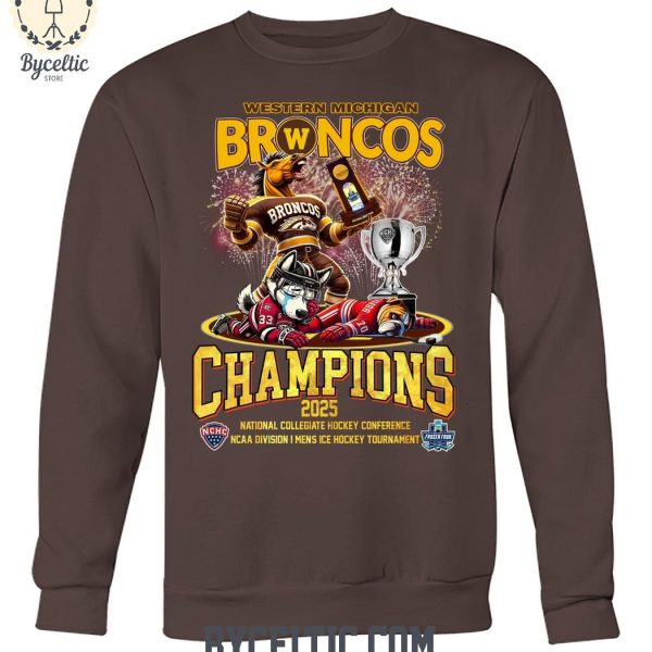 Western Michigan Broncos Champions Ice Hockey T Shirt