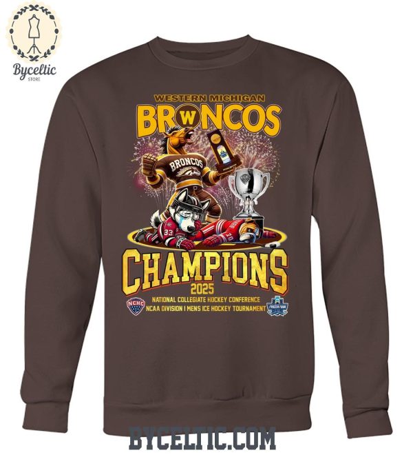 Western Michigan Broncos Champions Ice Hockey T Shirt
