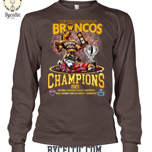 Western Michigan Broncos Champions Ice Hockey T Shirt