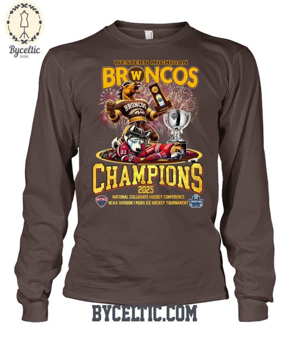 Western Michigan Broncos Champions Ice Hockey T Shirt