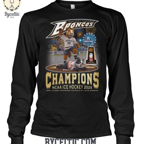Western Michigan Broncos NCAA Ice Hockey Champions 2025 T Shirt