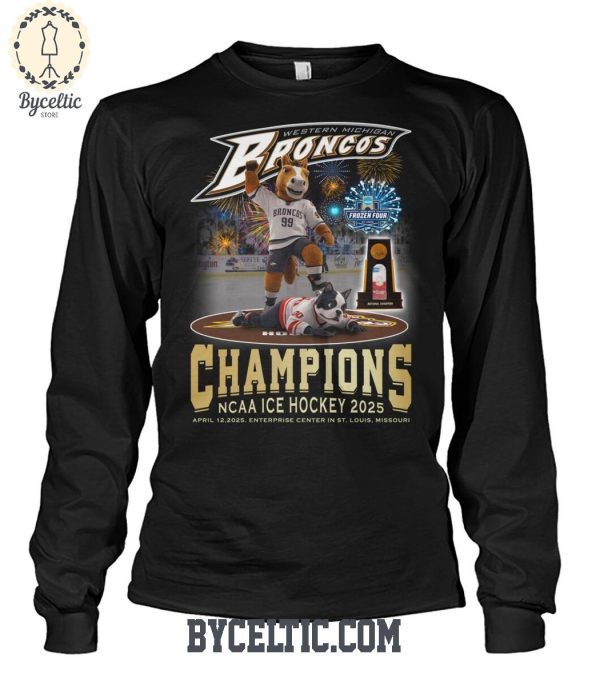 Western Michigan Broncos NCAA Ice Hockey Champions 2025 T Shirt