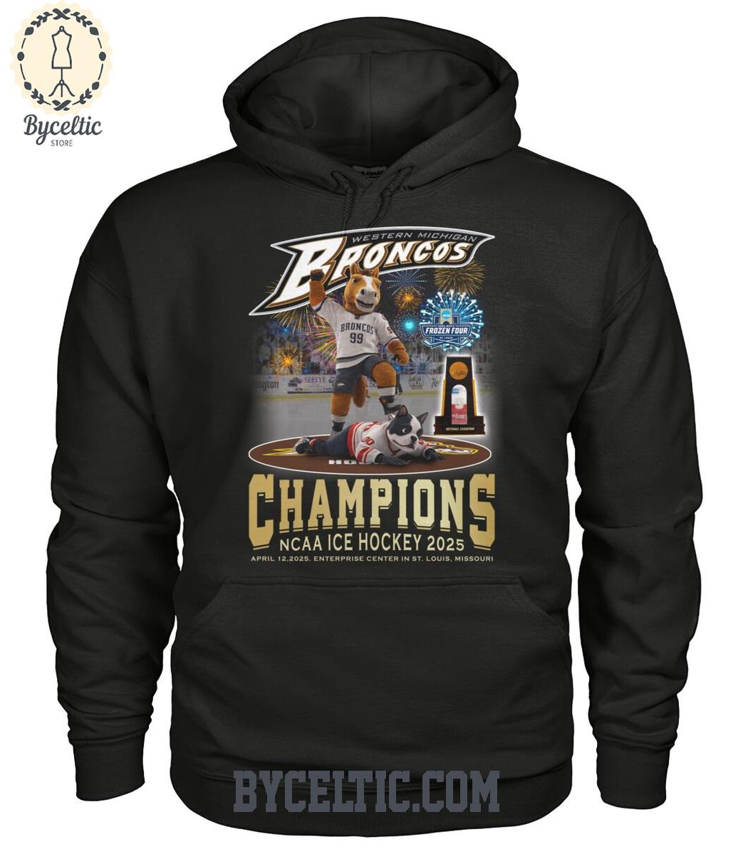 Western Michigan Broncos NCAA Ice Hockey Champions 2025 T Shirt Western Michigan Broncos NCAA Ice Hockey Champions 2025 T Shirt