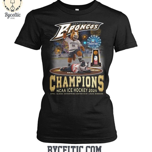 Western Michigan Broncos NCAA Ice Hockey Champions 2025 T Shirt